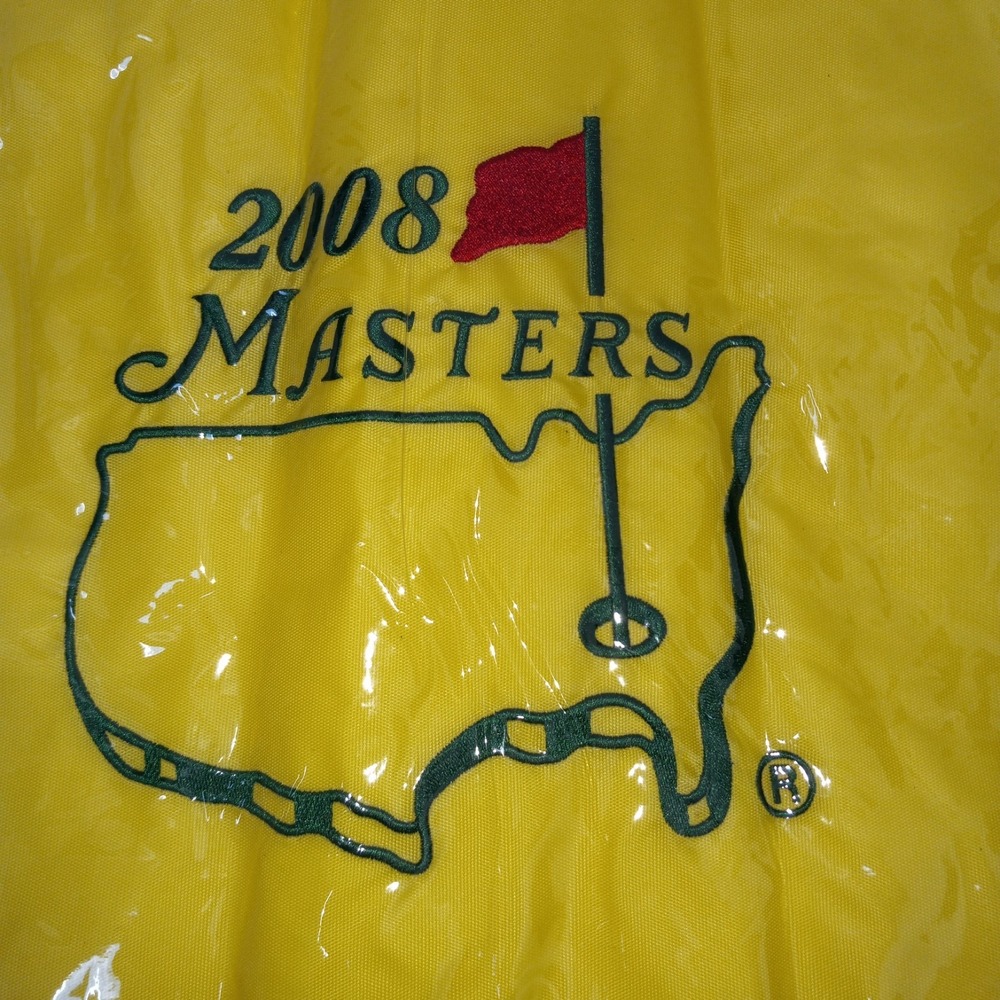 AUTHENTIC  2008  MASTERS GOLF TOURNAMENT FLAG  AUGUSTA NATIONAL  PLASTIC SLEEVE